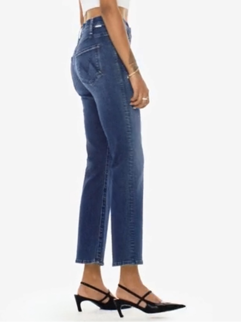 MOTHER Lil’ Hustler Ankle Heirloom Wash Cropped Flare Jeans Size 27 New With Tag - Picture 3 of 16